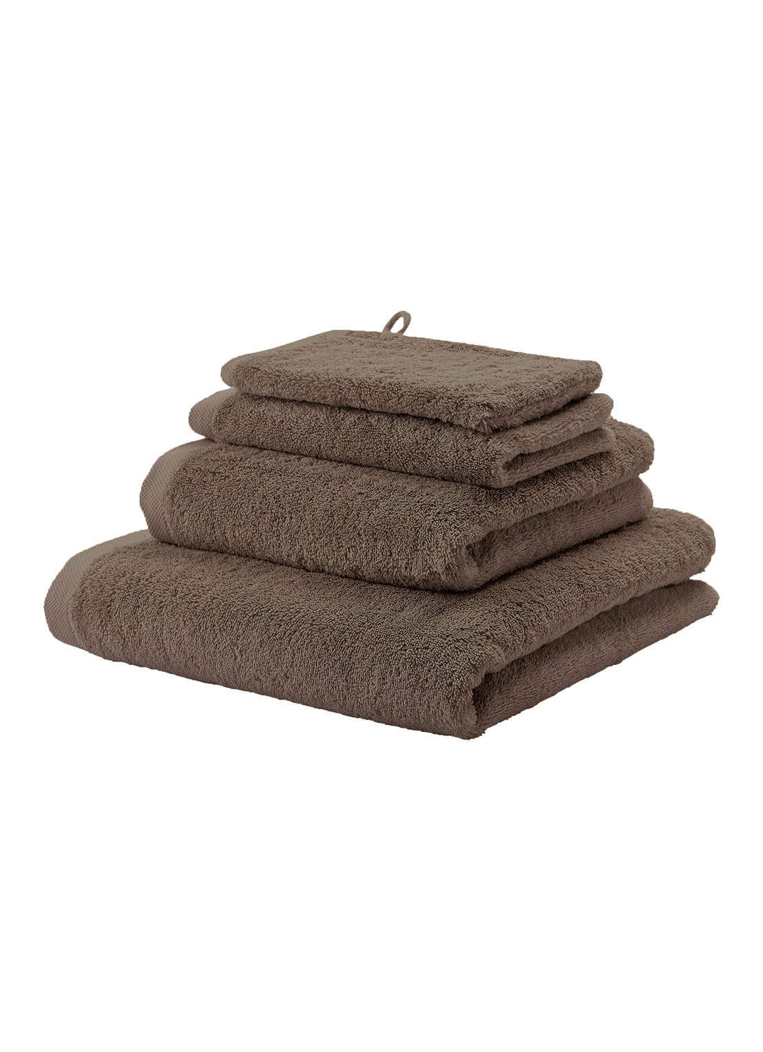 Aquanova London handdoek 55 x 100 cm - voorkant lichtbruin