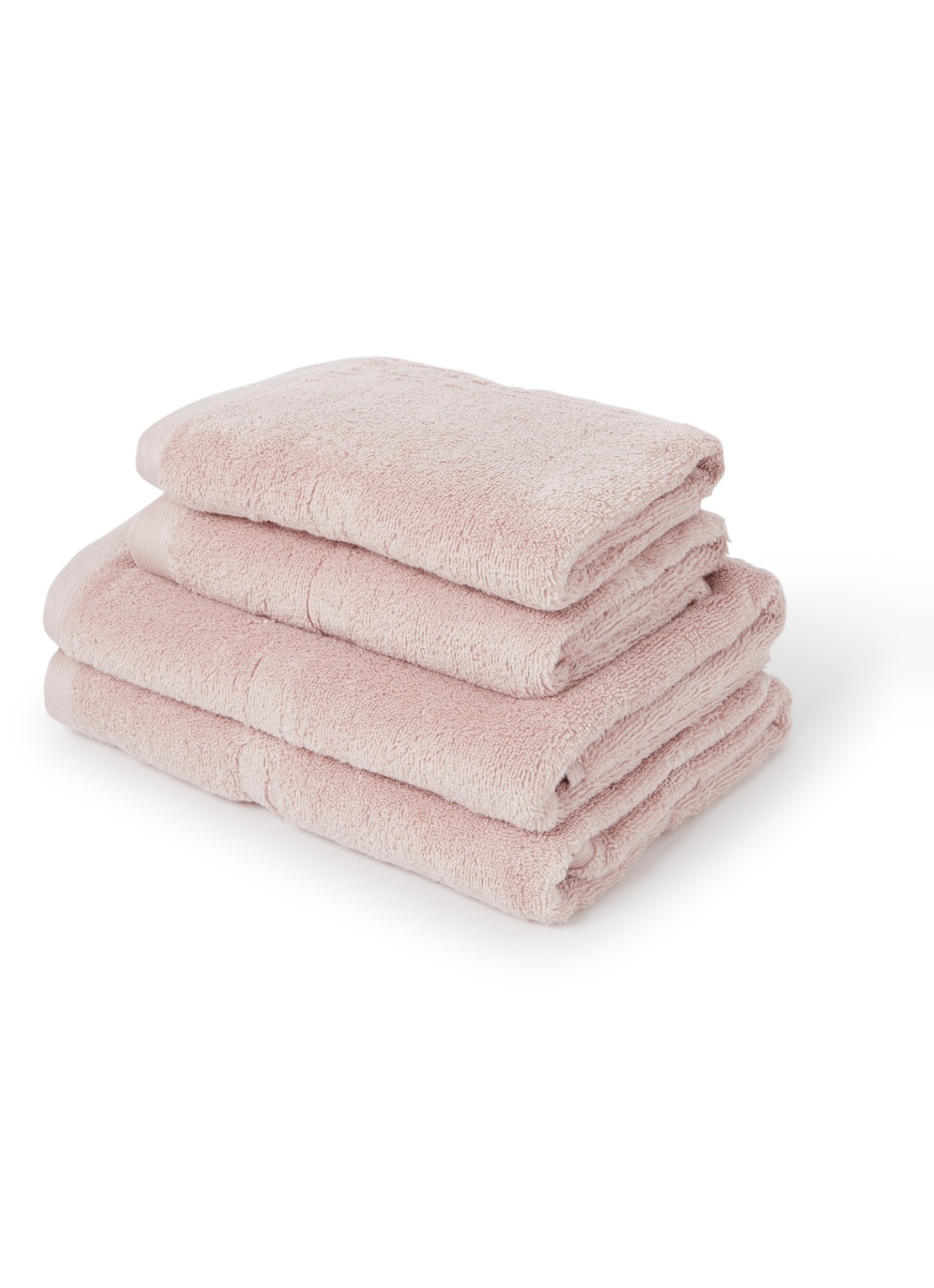 Aquanova Rio handdoek set van 4 - 500 gr/m2 - voorkant lichtroze