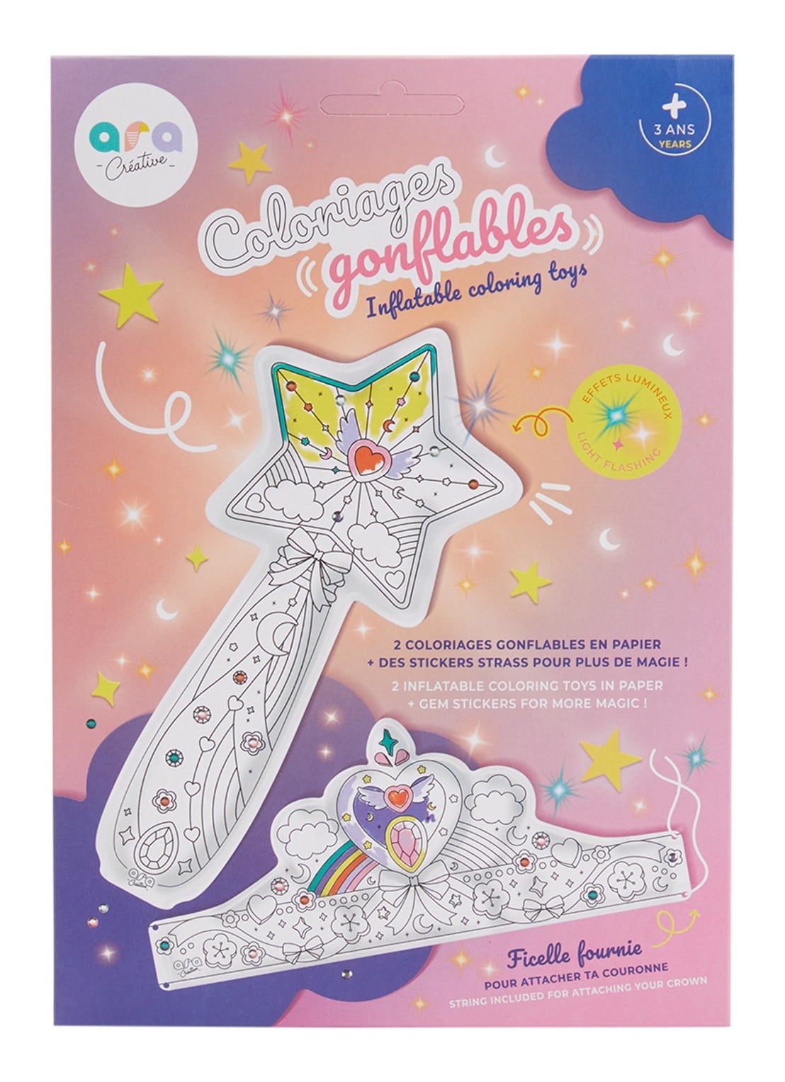 Ara Creative Prinsessen opblaasbare kleurplaat set van 2 - voorkant 2 multicolor