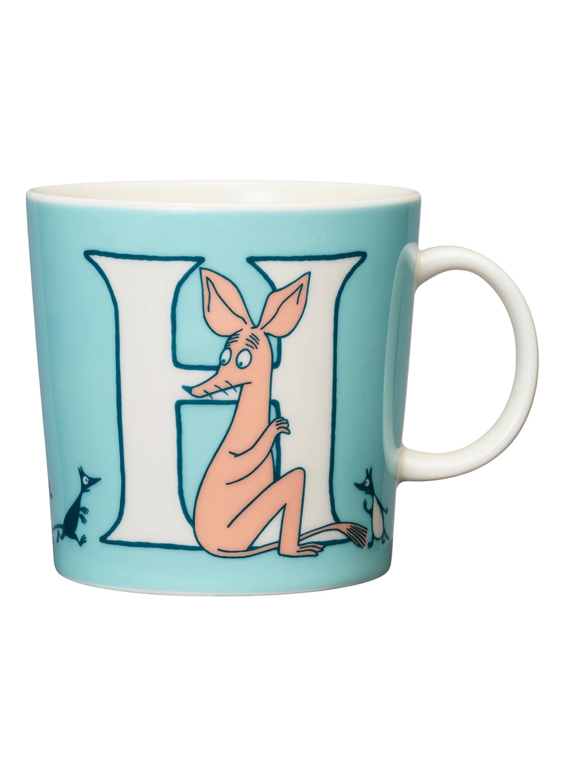 Arabia Moomin ABC H mok 40 cl - voorkant turquoise