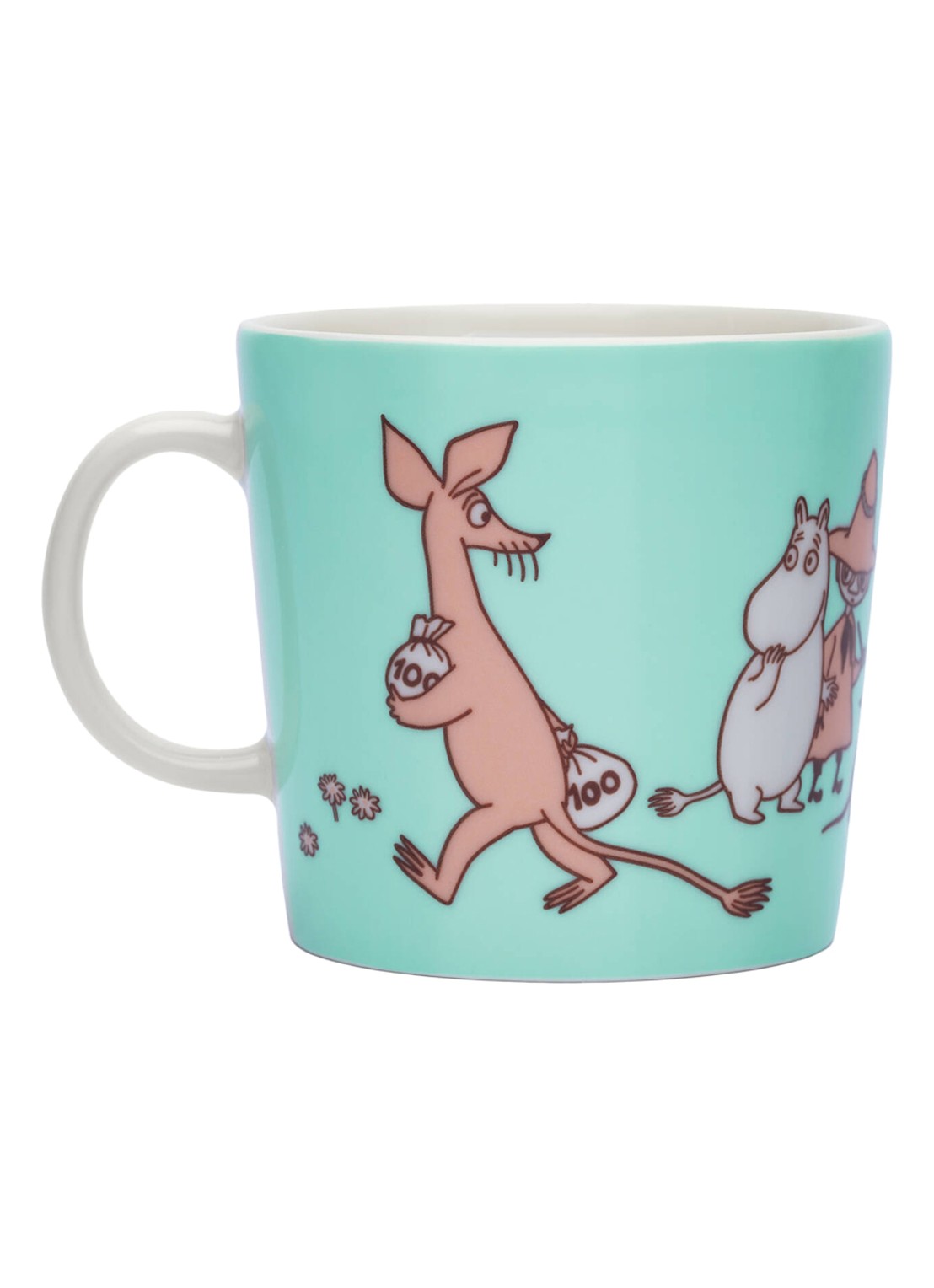 Arabia Moomin ABC P mok 40 cl - voorkant 2 aquablauw
