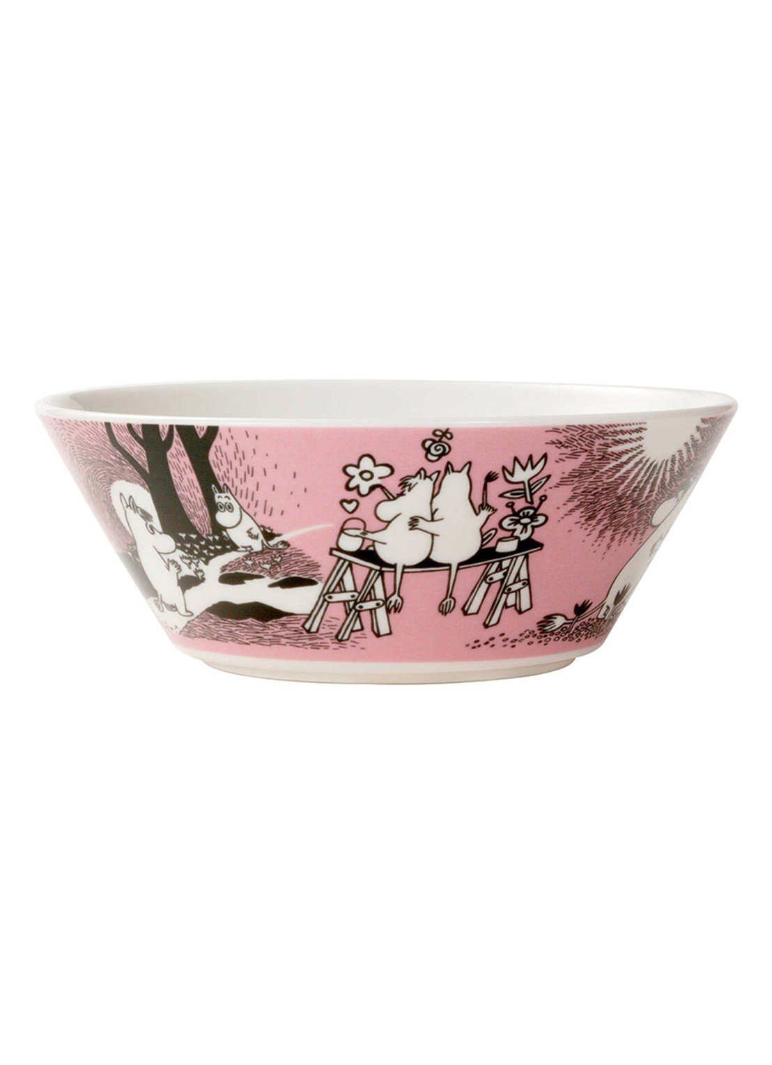 Arabia Moomin love kom 15 cm - voorkant roze