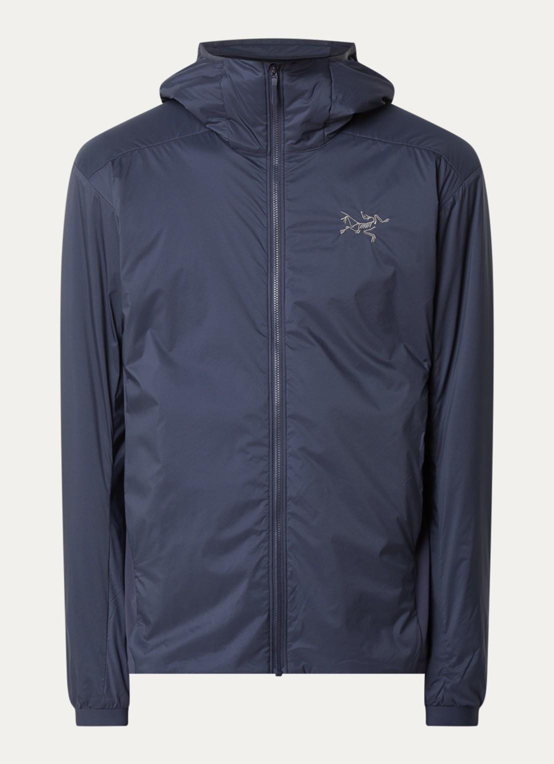 Arc'teryx Atom gewatteerd jack met capuchon en ritszakken - voorkant 2 donkerblauw