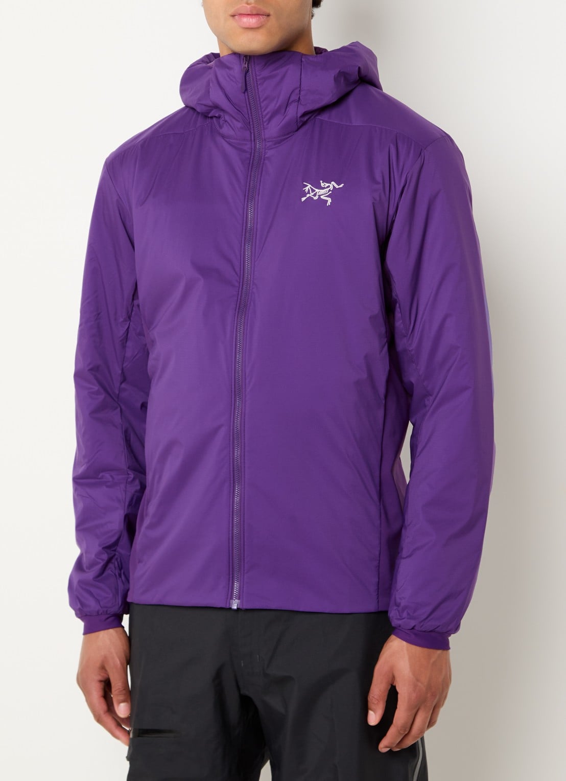 Arc'teryx Atom gewatteerd jack met capuchon en ritszakken - detail 3 paars