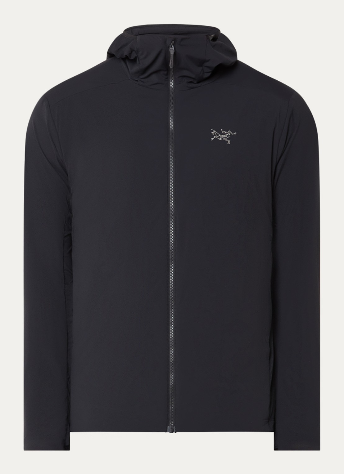 Arc'teryx Atom windjack met ritszakken en capuchon - voorkant 2 zwart