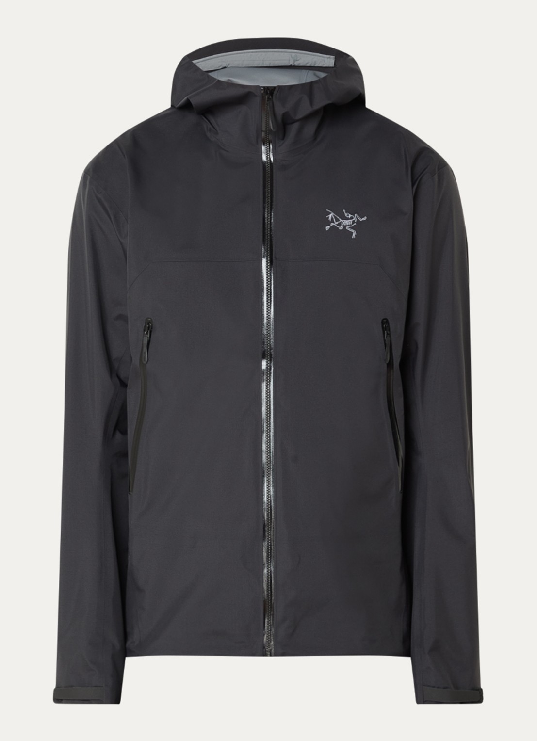Arc'teryx Beta windjack met ritszakken en logo - voorkant 3 zwart
