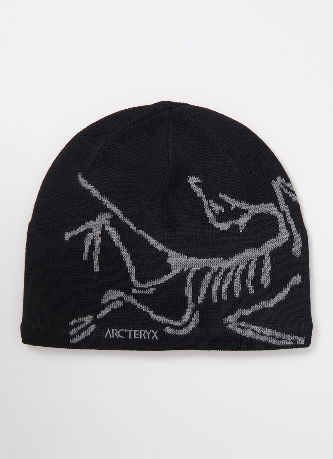 Arc'teryx Bird Head muts in wolblend met logo - voorkant zwart