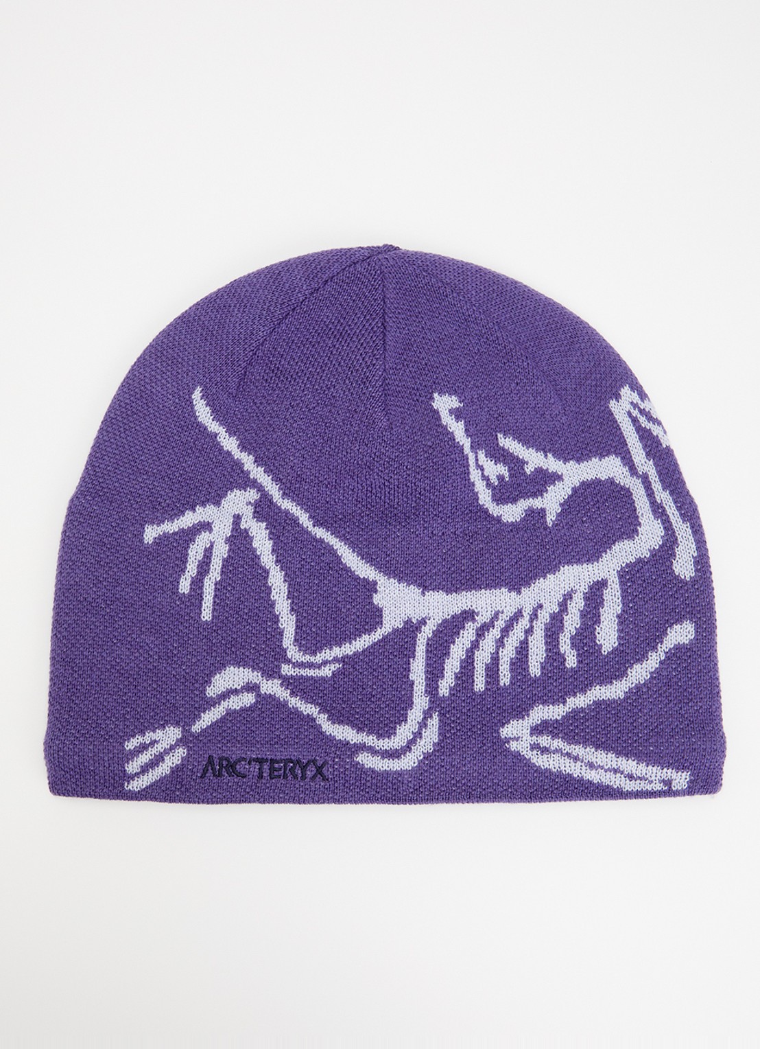 Arc'teryx Bird Head muts in wolblend met logo - voorkant blauw