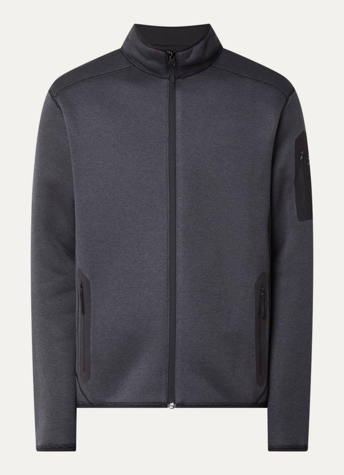 Arc'teryx Covert sweatvest met ritszakken - voorkant zwart