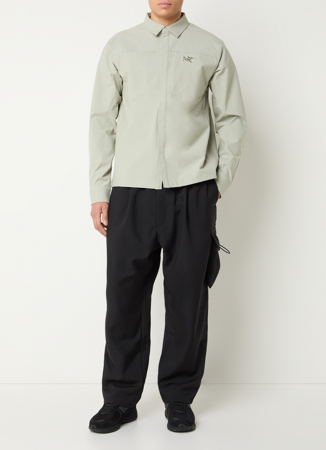 Arc'teryx Cronin regular fit overshirt met logoborduring - voorkant 4 lindegroen