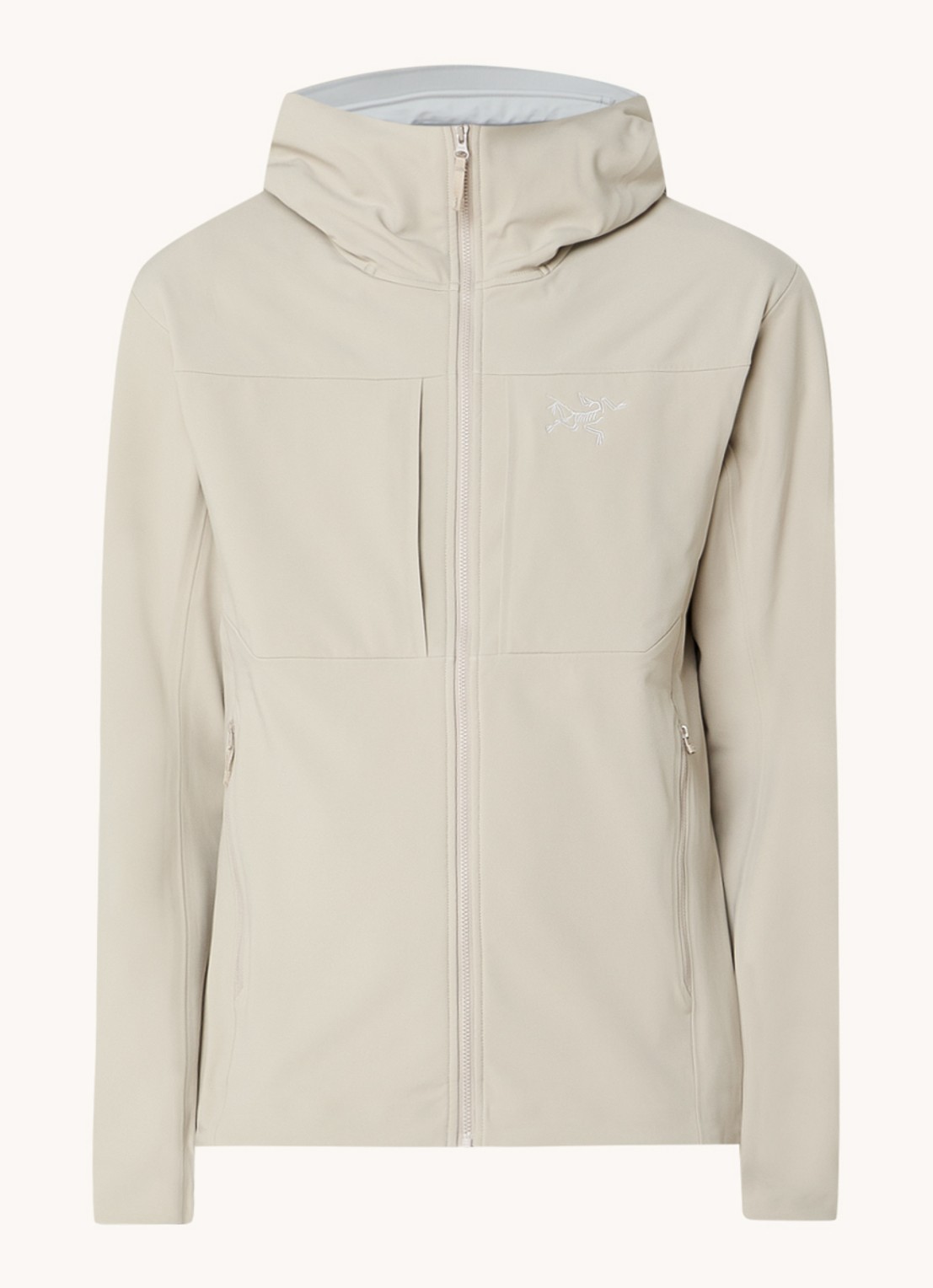 Arc'teryx Gamma MX softshell jack met ritszakken en logoborduring - voorkant 2 zand
