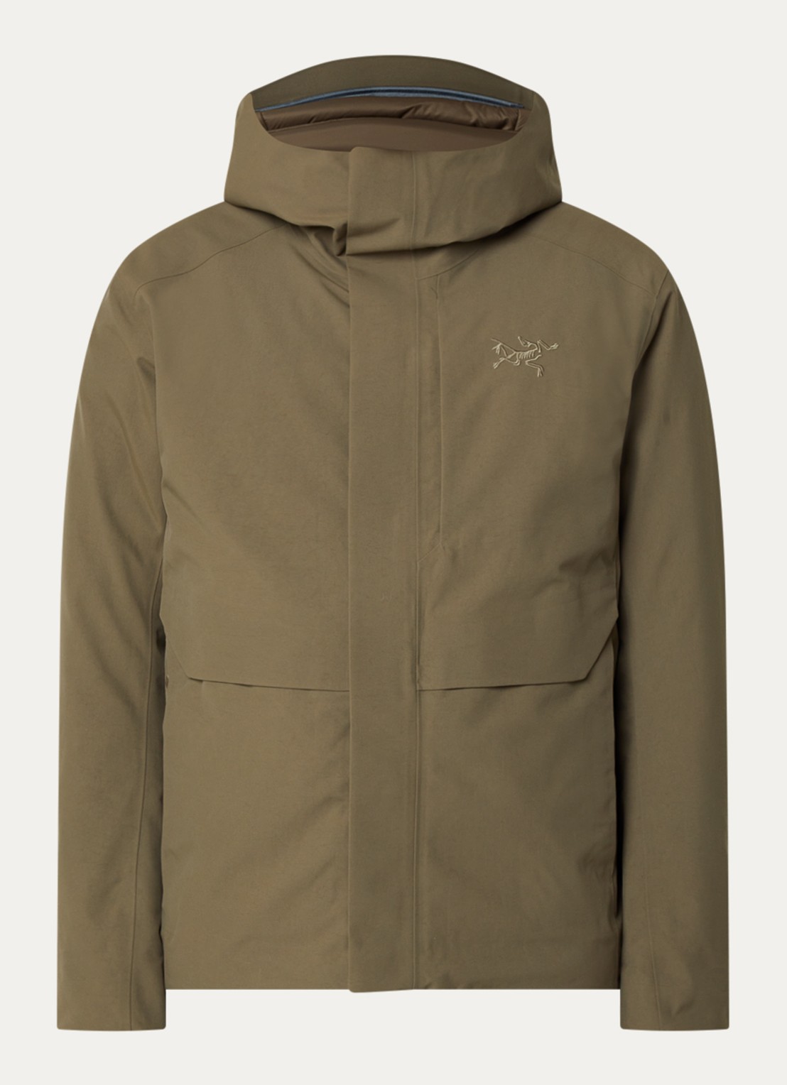 Arc'teryx Gewatteerde parka met donsvulling - voorkant 3 khaki