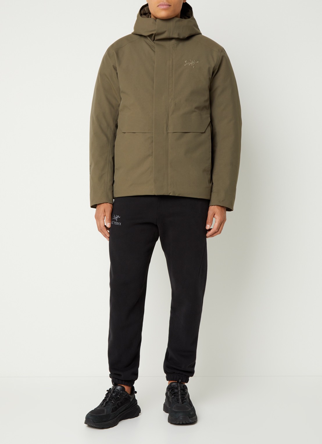 Arc'teryx Gewatteerde parka met donsvulling - voorkant 4 khaki