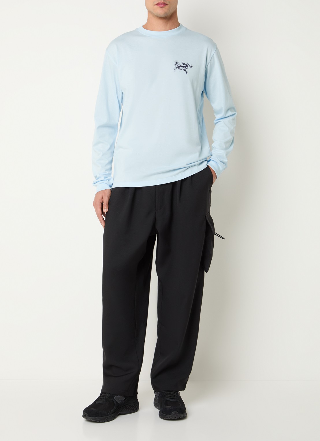 Arc'teryx Kragg longsleeve met logo- en backprint - voorkant 3 lichtblauw