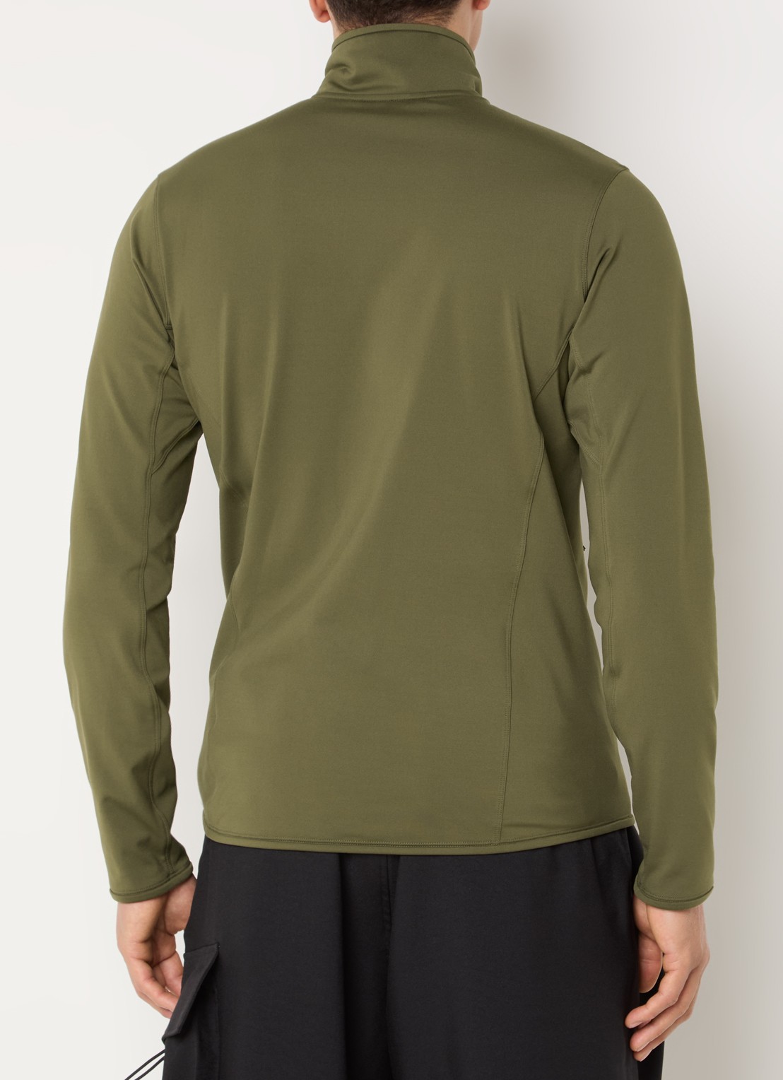 Arc'teryx Kyanite sweatvest met ritszakken en logoborduring - achterkant mosgroen