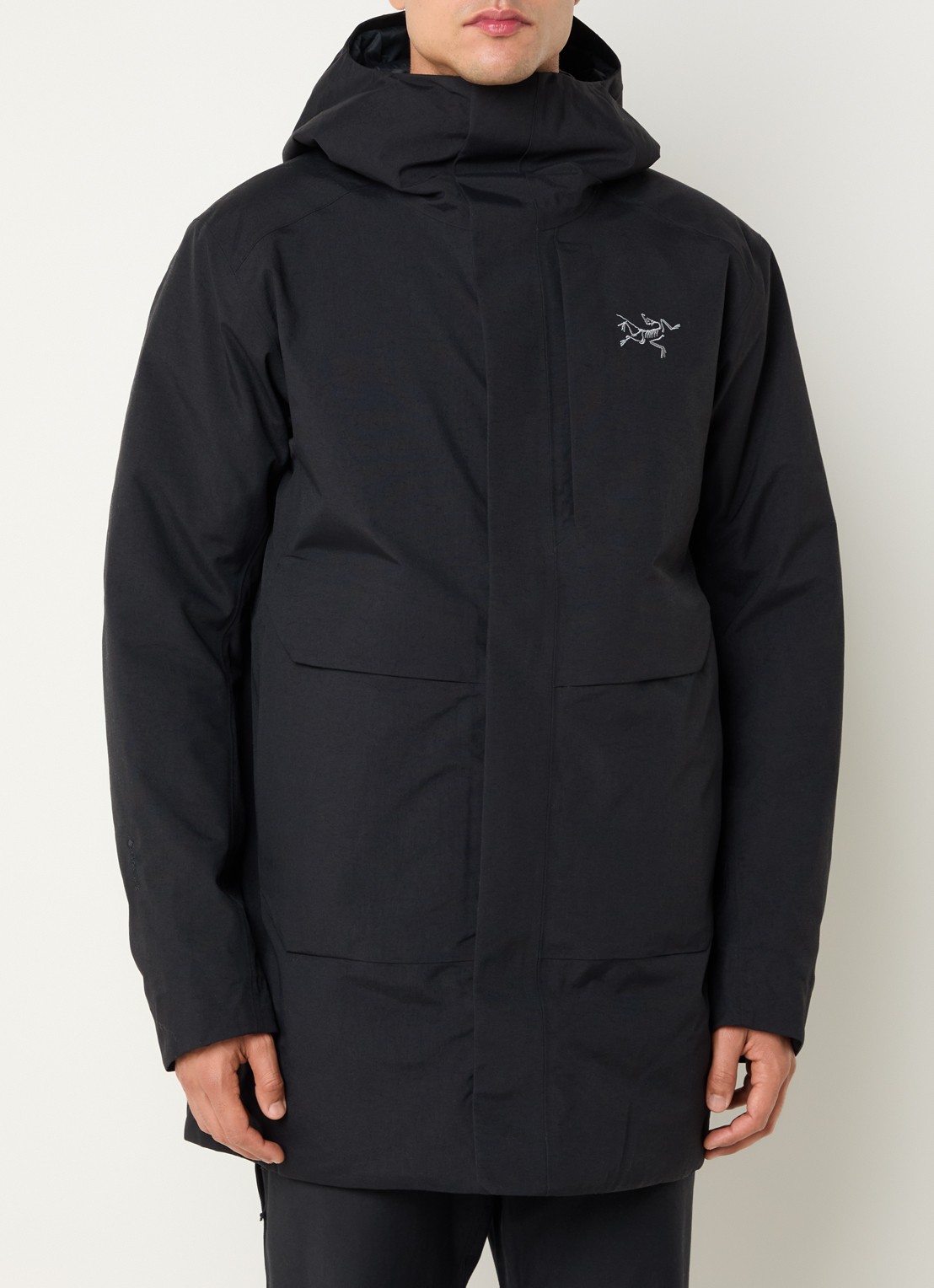 Arc'teryx Therme gewatteerde parka met donsvulling en waterafstotende coating - detail 4 zwart