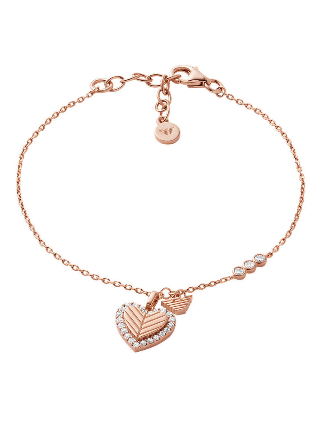 Armani Armband met hanger EG3626221 - voorkant 3 roségoud