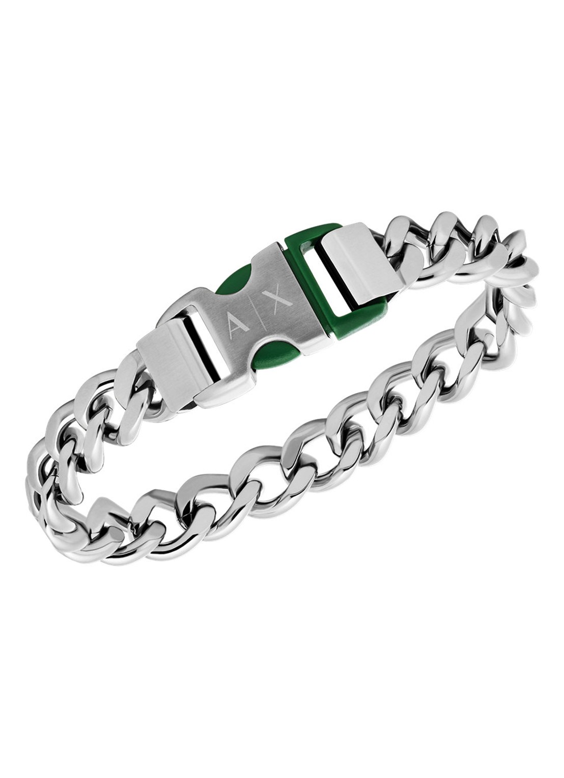 Armani Armband met logo AXG0154040 - detail zilver