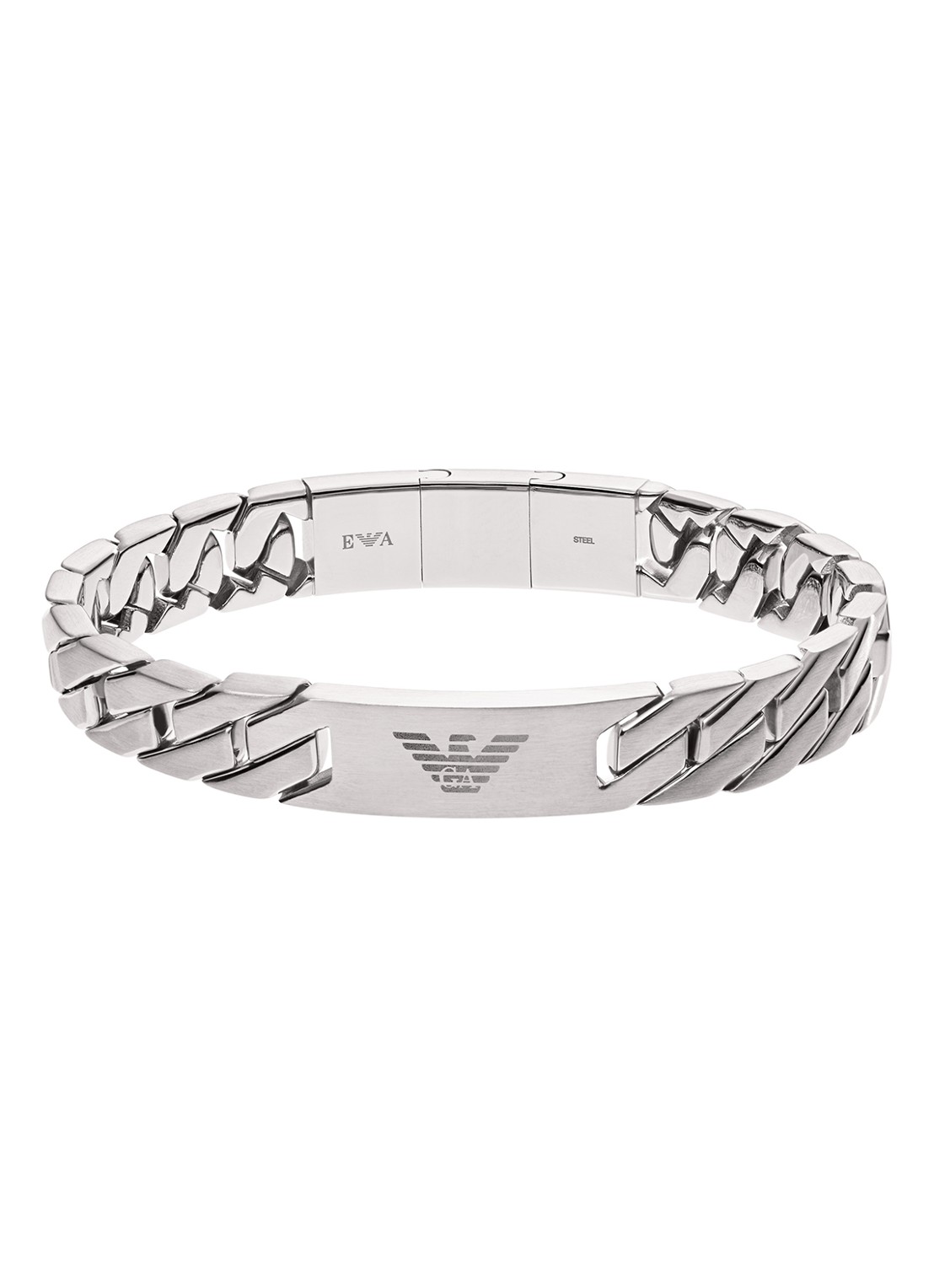 Armani Armband met logo EGS2435040 - voorkant zilver