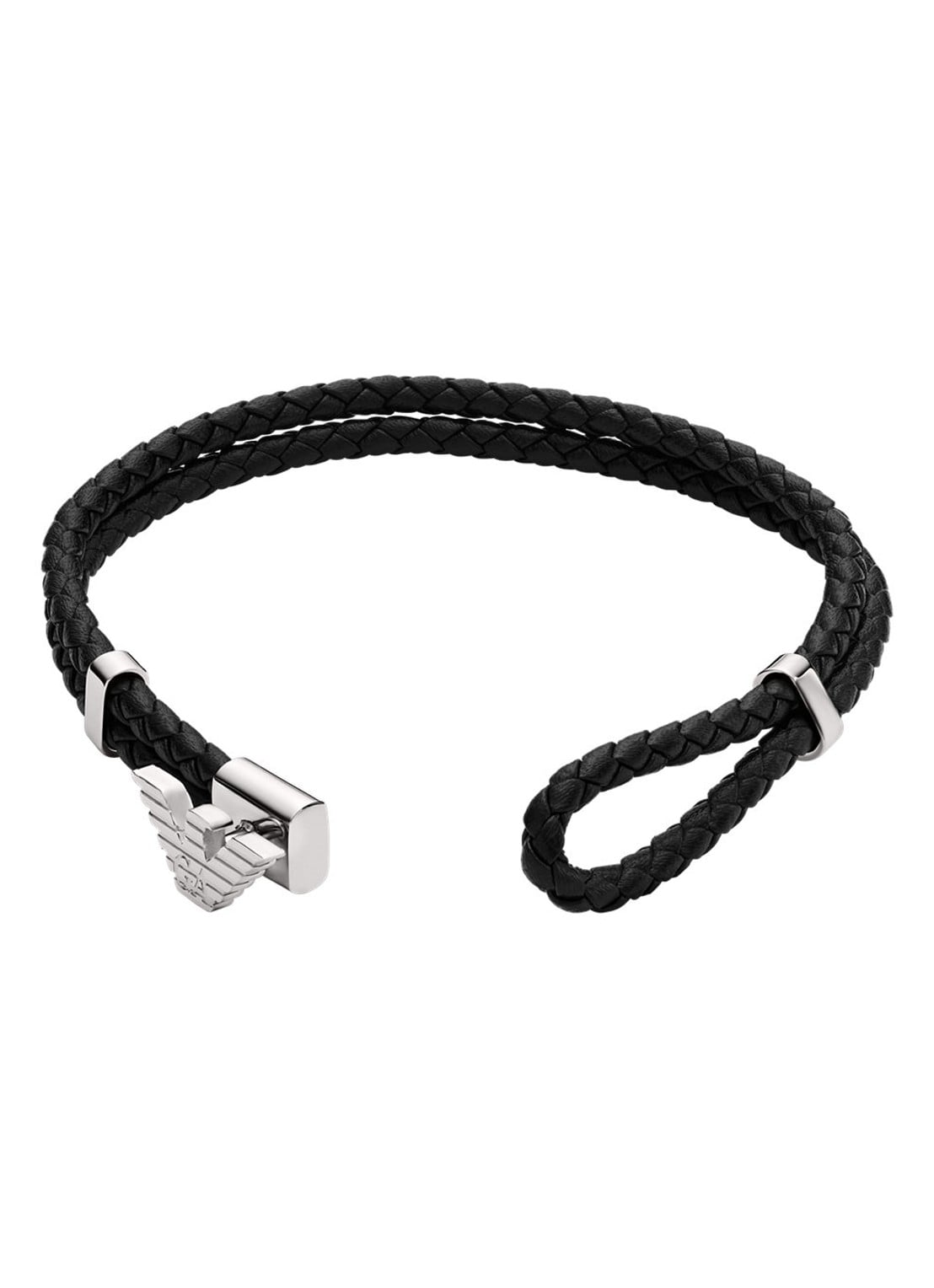 Armani Armband van leer EGS3237040 - detail 2 zilver