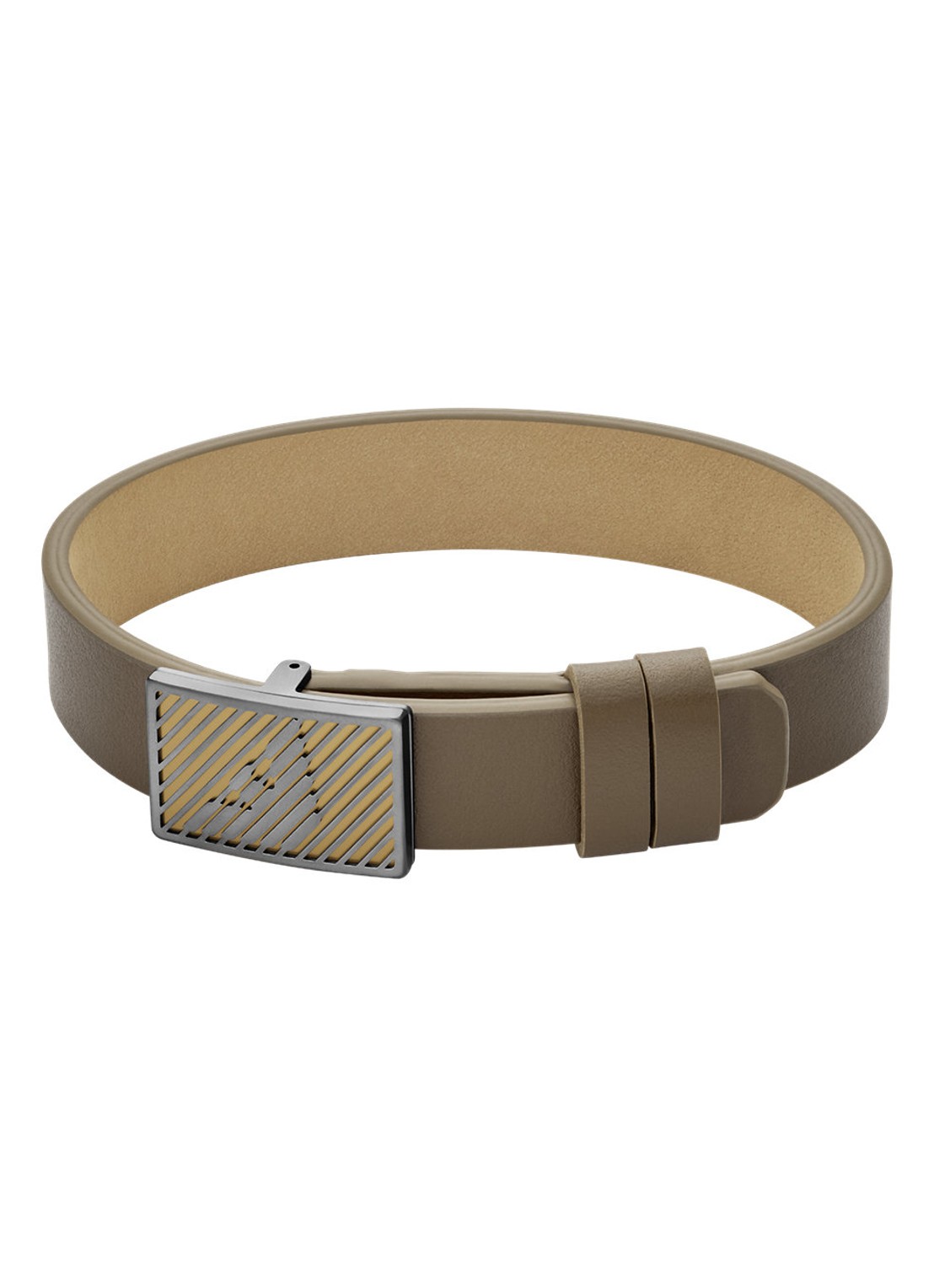 Armani Armband van leer EGS3240060 - voorkant 3 bruin