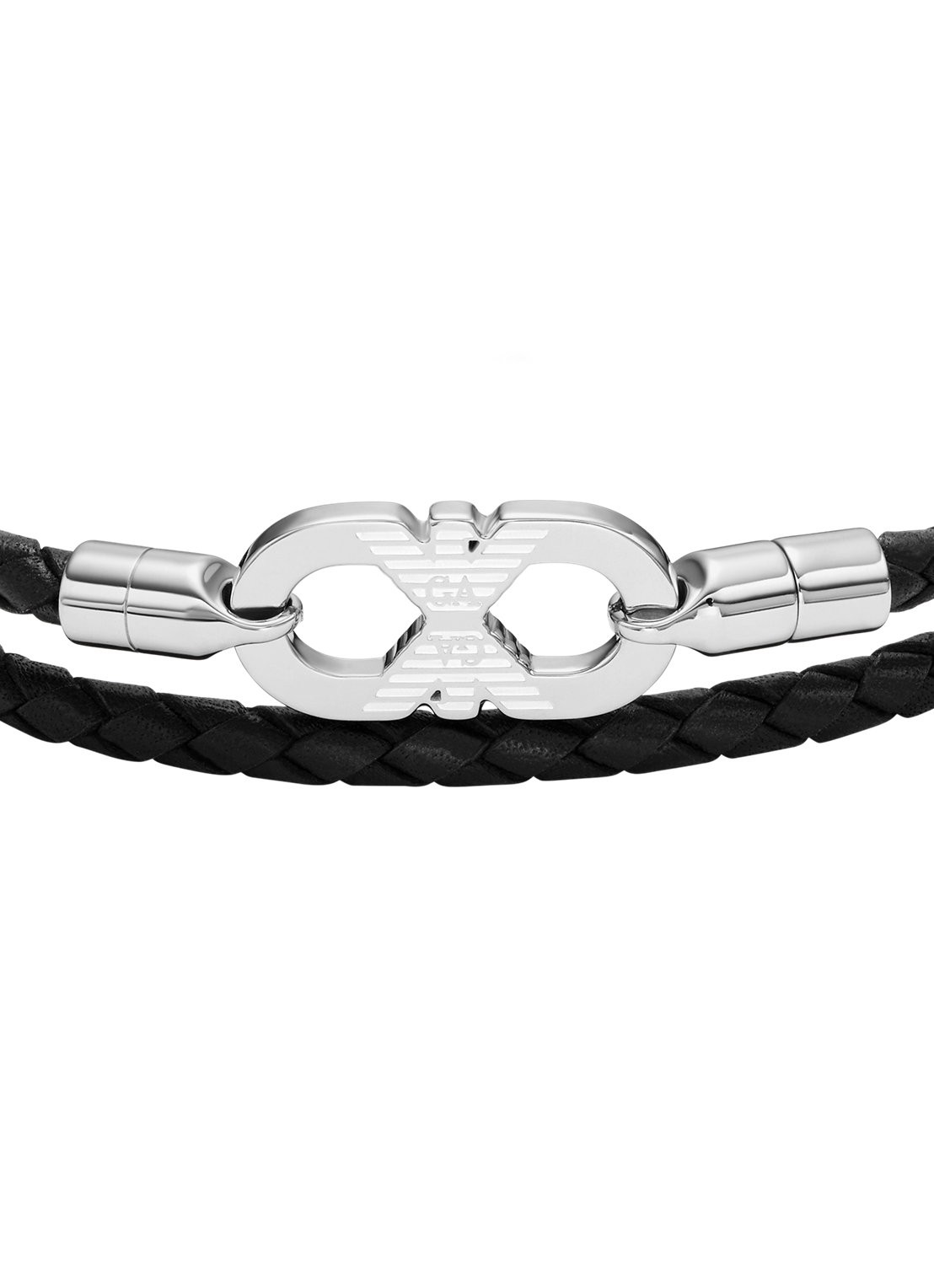 Armani Armband van leer EGS3299040 - detail 2 zwart