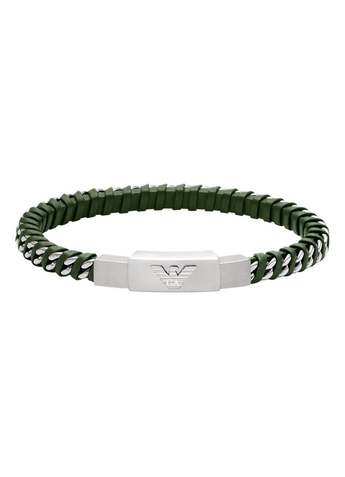 Armani Armband van leer EGS3320040 - voorkant groen
