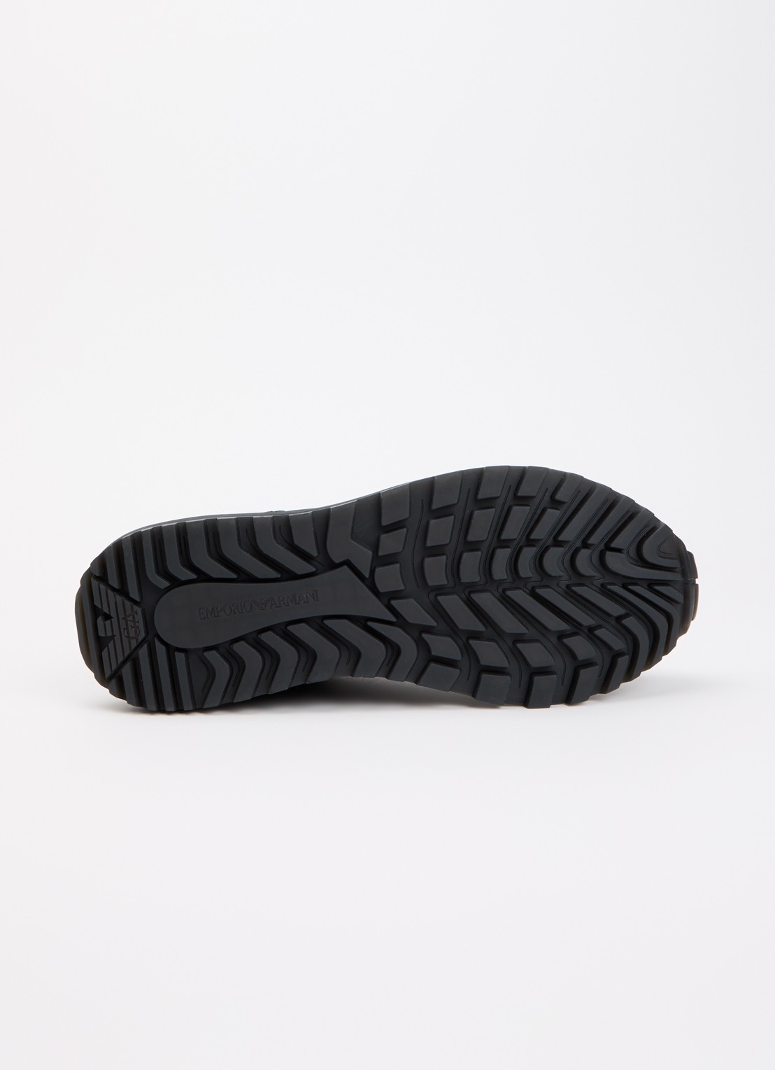 Armani ASV Nylon sneakers met leren details en logo  - detail 4 zwart