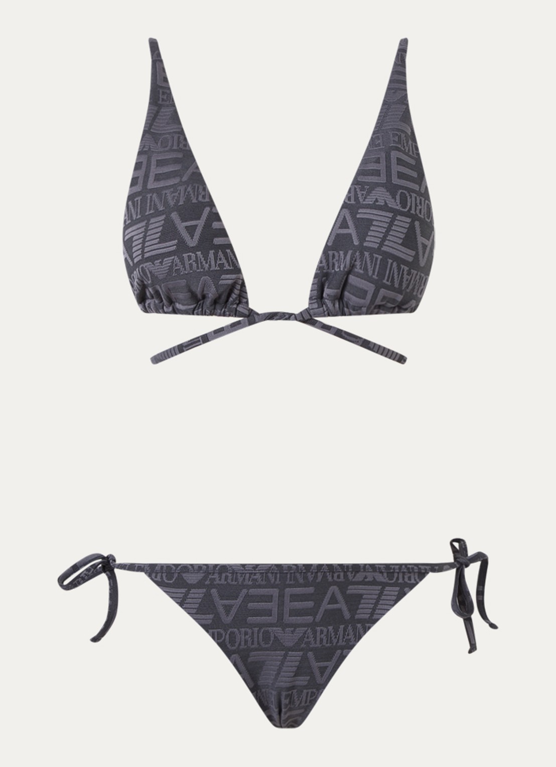 Armani Bikiniset met logoprint - voorkant 4 antraciet