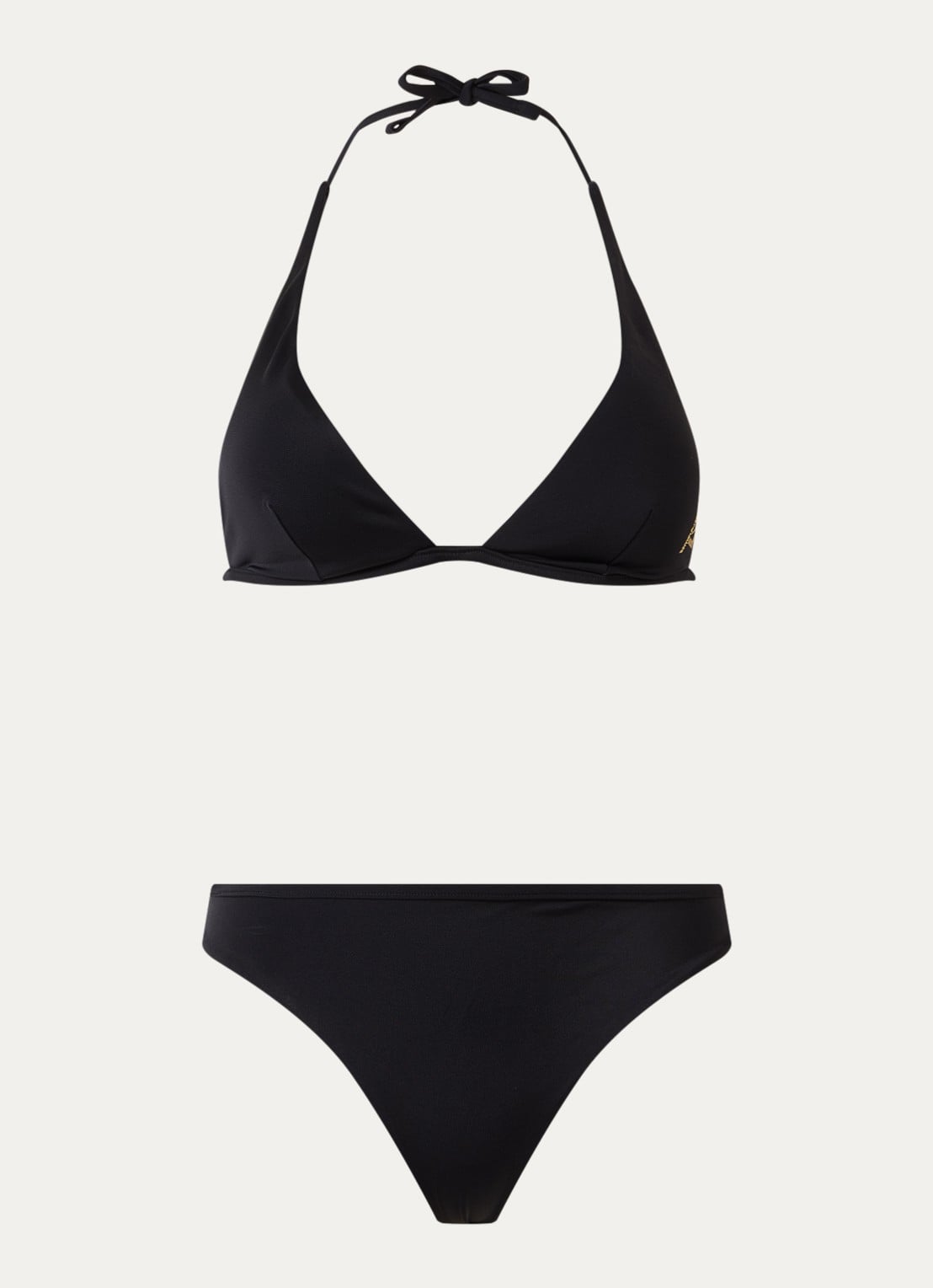 Armani Bikiniset met uitneembare vulling en logoprint - voorkant 3 zwart