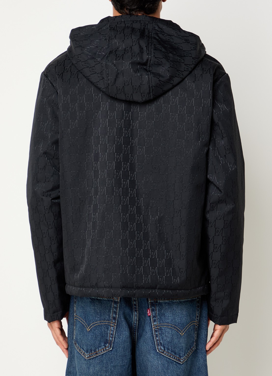 Armani Blouson jack met logoprint - achterkant 2 zwart