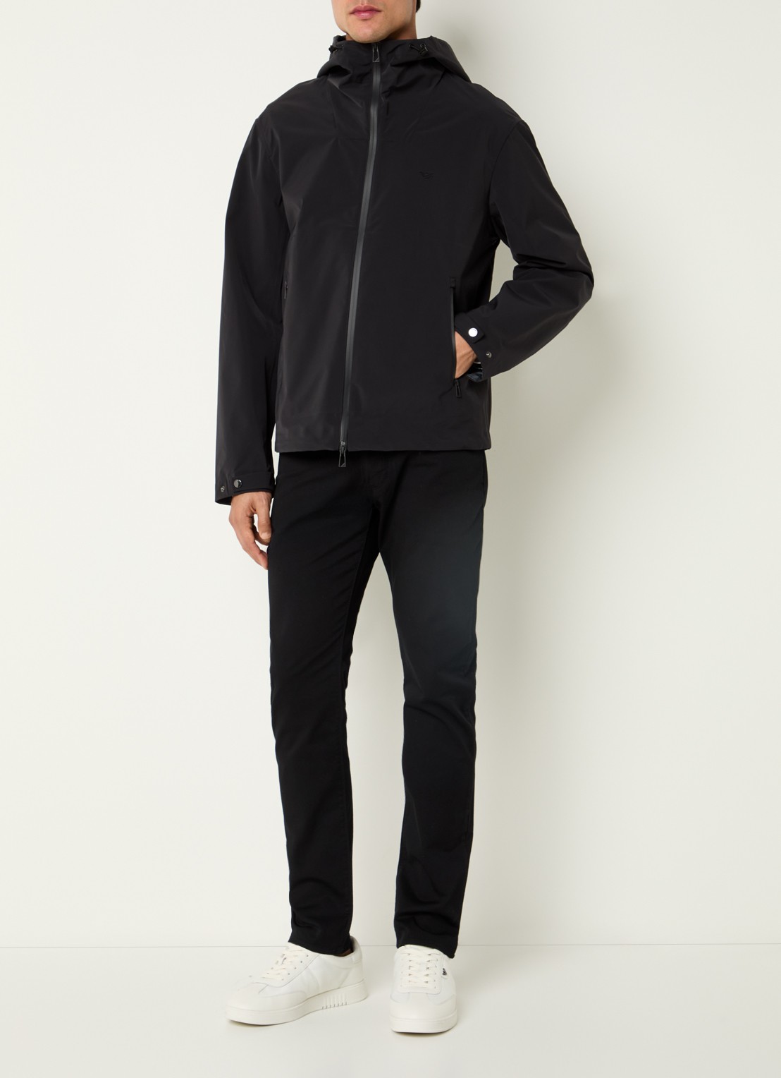 Armani Blouson softshell jack met steekzakken - voorkant 4 zwart