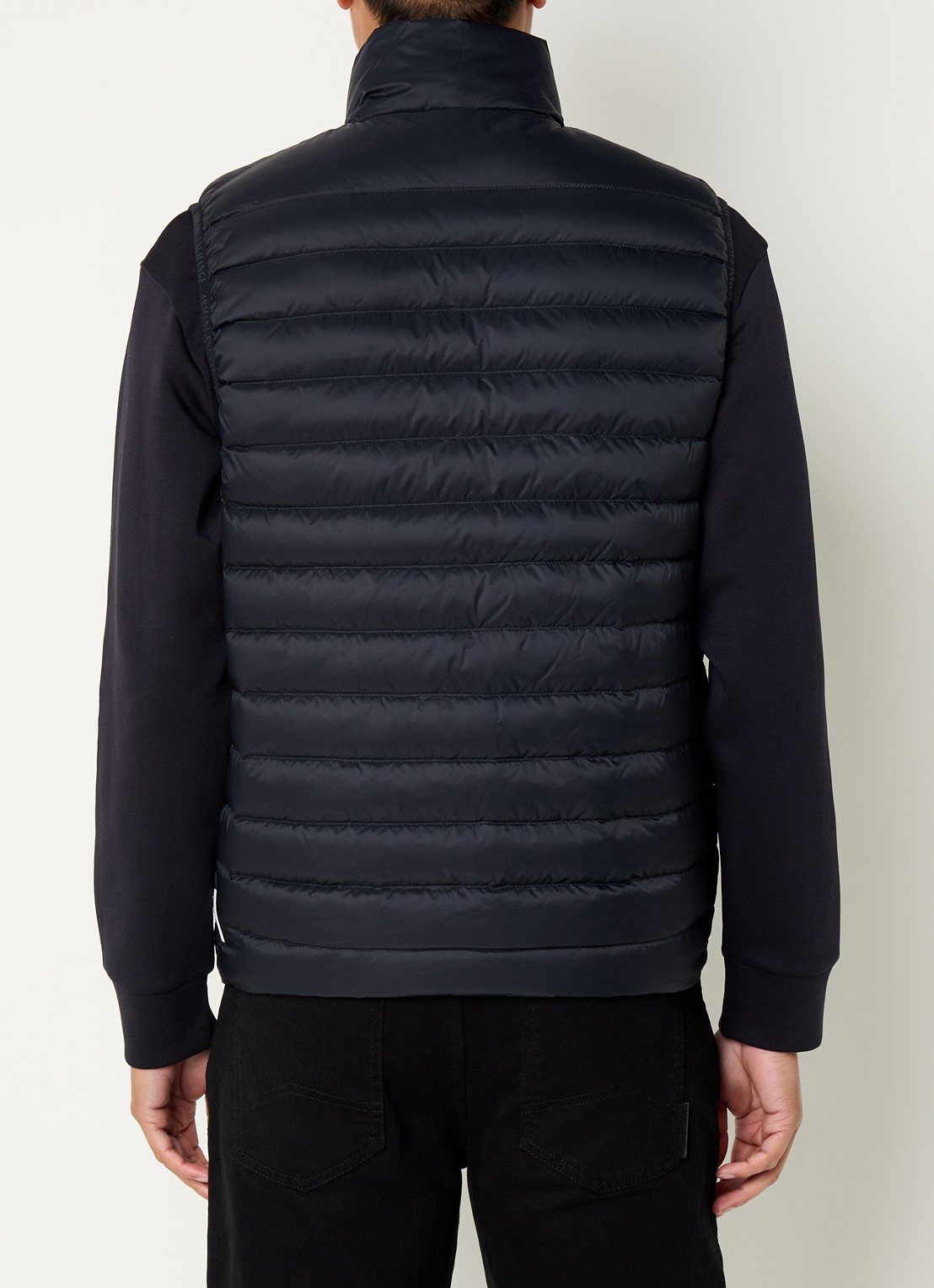 Armani Bodywarmer met donsvulling en ritszakken - achterkant donkerblauw