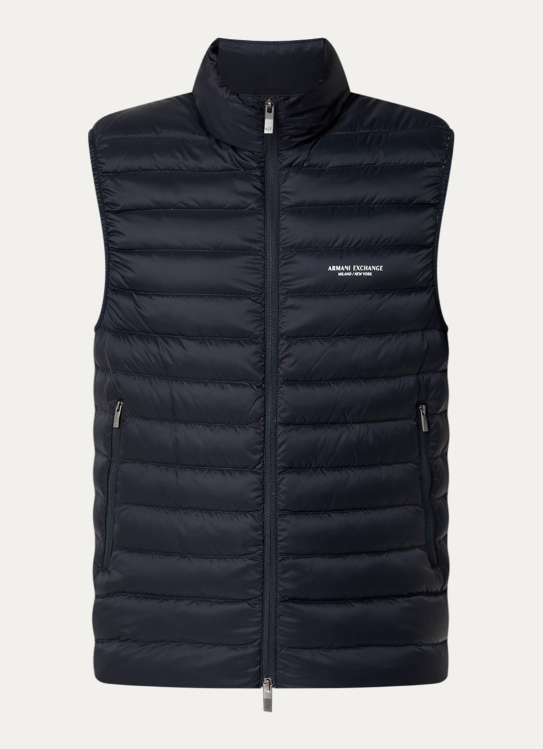 Armani Bodywarmer met donsvulling en ritszakken - voorkant 3 donkerblauw