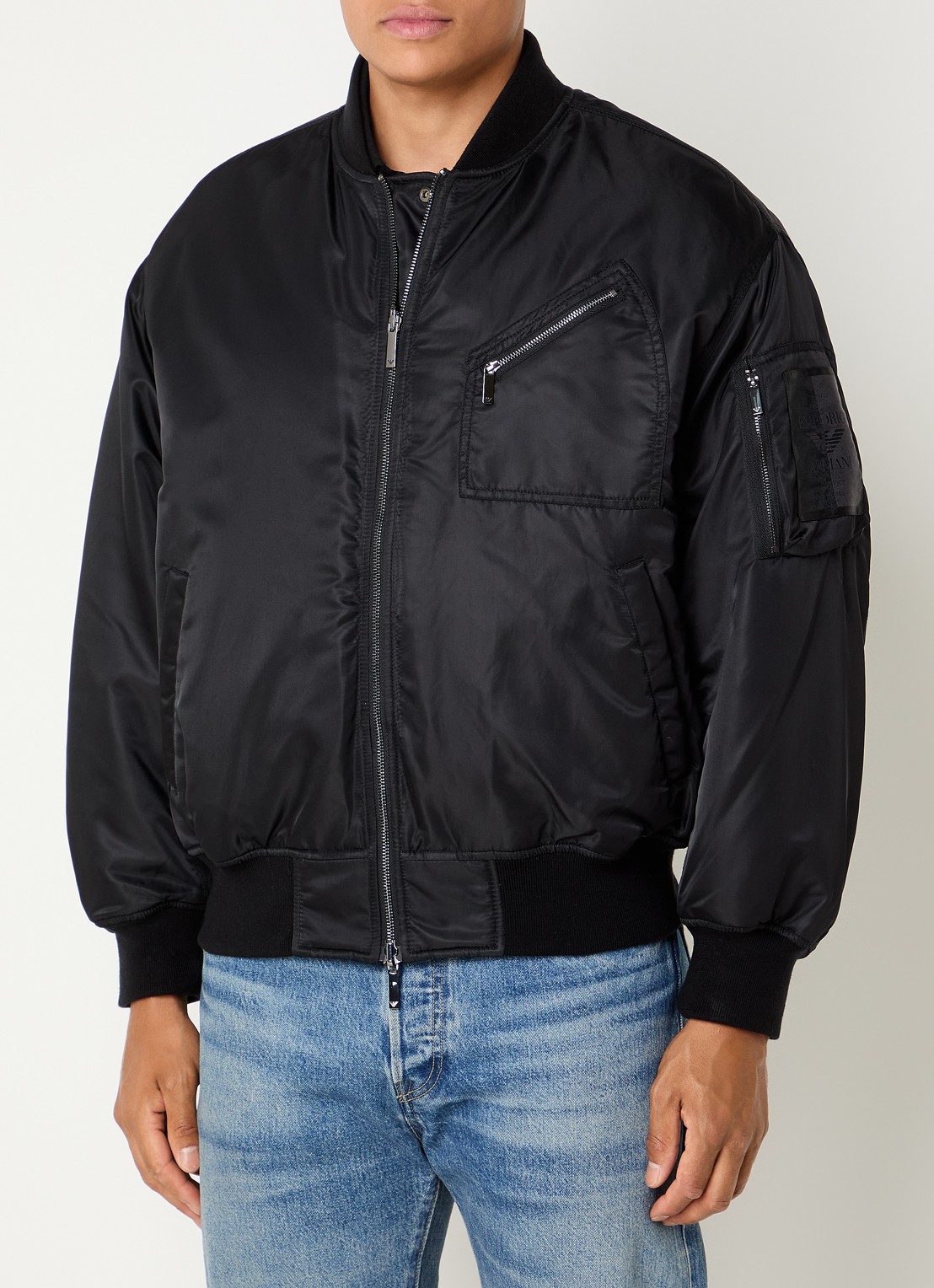 Armani Bomberjack met borst- en steekzakken - detail zwart