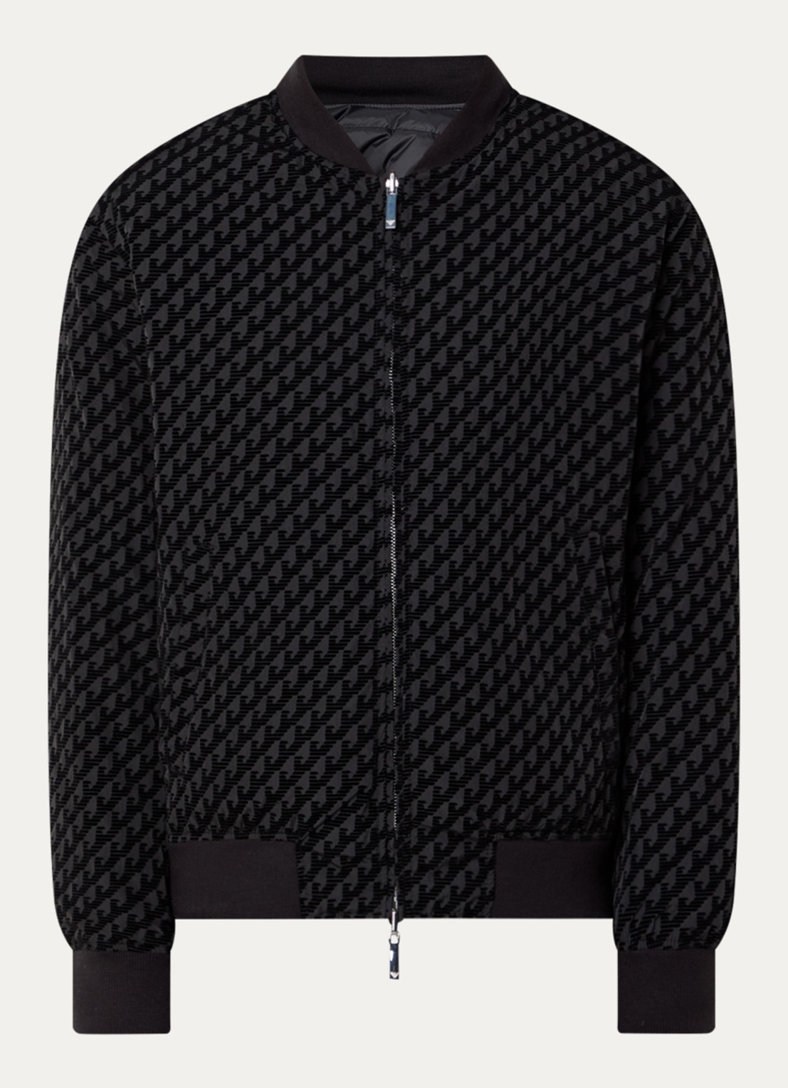 Armani Bomberjack met donsvulling en steekzakken - voorkant 3 zwart