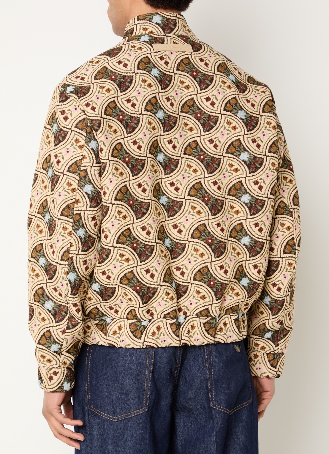 Armani Bomberjack met jacquard dessin - achterkant 2 creme