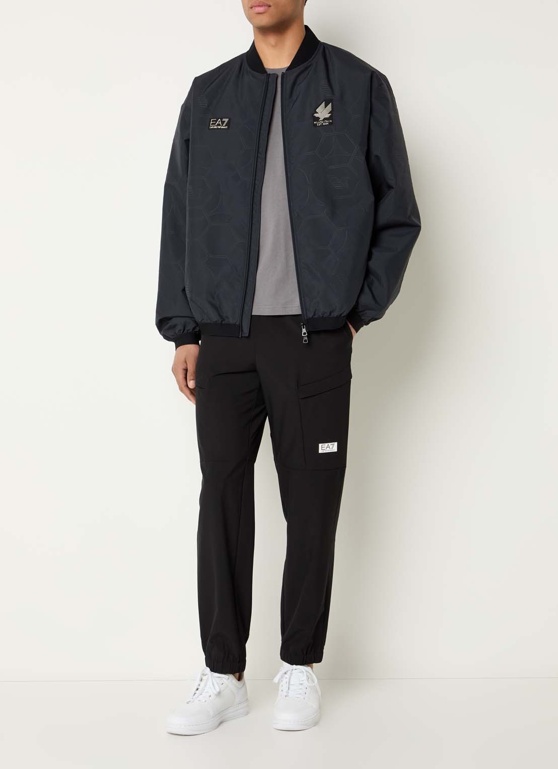 Armani Bomberjack met logo - voorkant 2 zwart