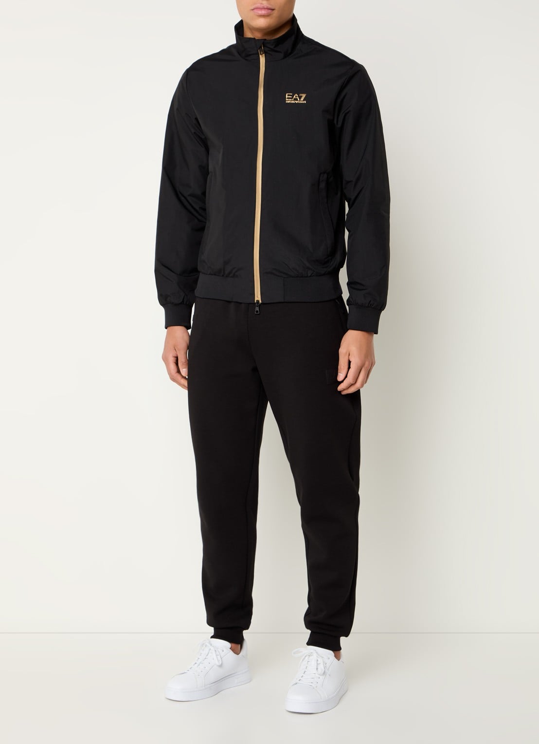 Armani Bomberjack met ritszakken en logo - voorkant 4 zwart