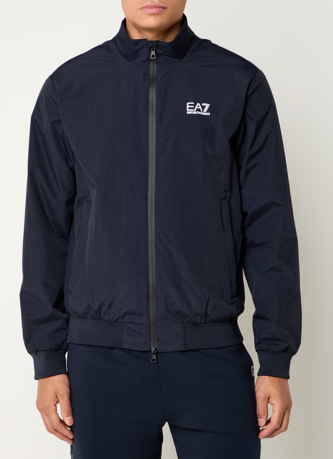 Armani Bomberjack met ritszakken en logo - detail 3 donkerblauw