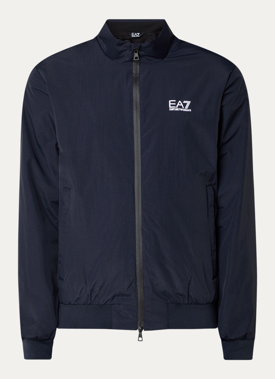 Armani Bomberjack met ritszakken en logo - voorkant donkerblauw