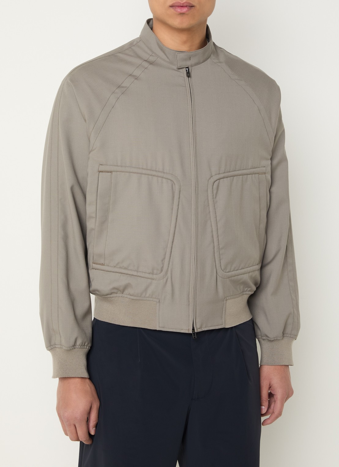Armani Bomberjack met steekzakken - detail 4 donkerbeige