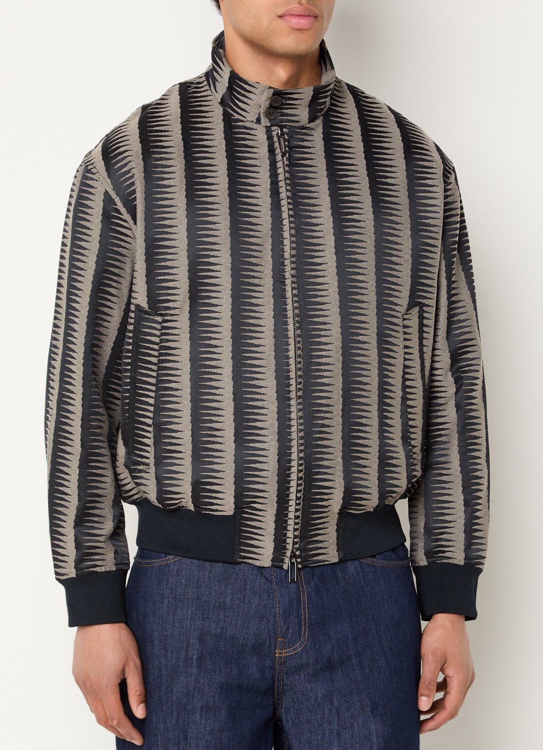 Armani Bomberjack met steekzakken - detail 4 donkerblauw