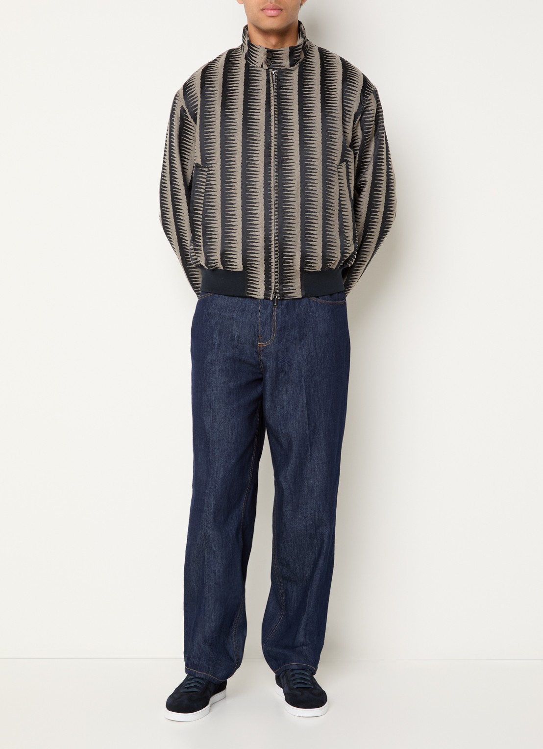 Armani Bomberjack met steekzakken - voorkant 3 donkerblauw