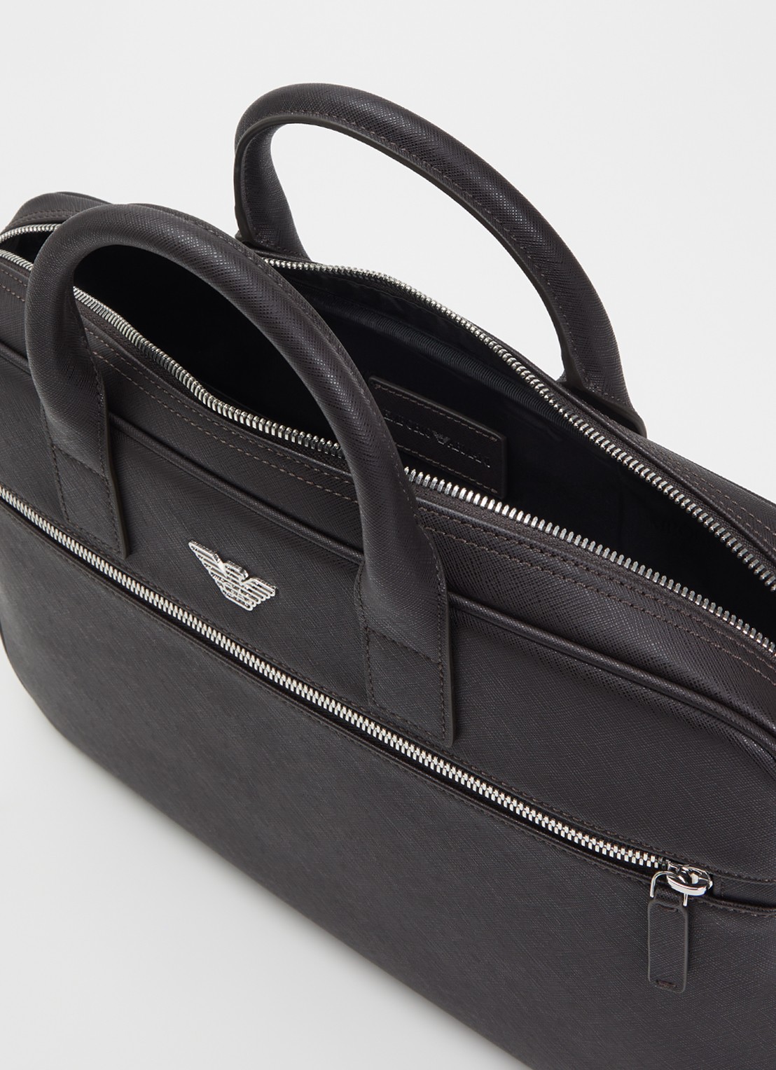 Armani Business Regenerated businesstas van imitatieleer - detail 2 bruin