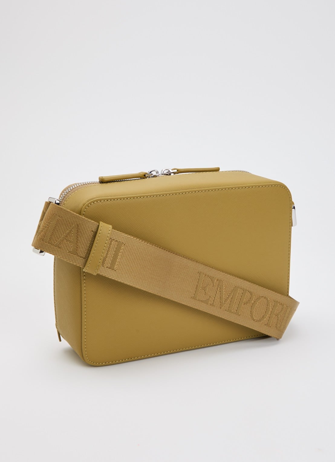 Armani Business Regenerated crossbodytas van imitatieleer met afneembare schouderriem  - achterkant 2 olijfgroen