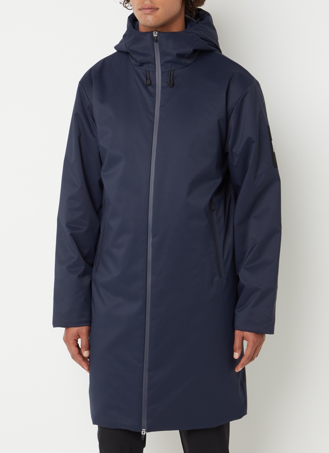 Armani Caban gewatteerd softshell jack met opgestikte zakken - detail donkerblauw