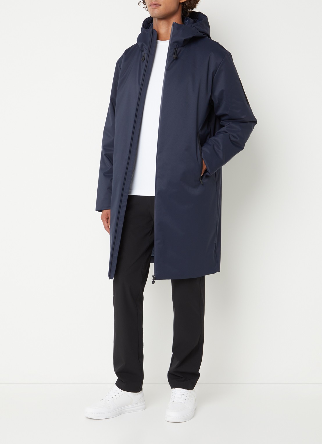 Armani Caban gewatteerd softshell jack met opgestikte zakken - voorkant 3 donkerblauw