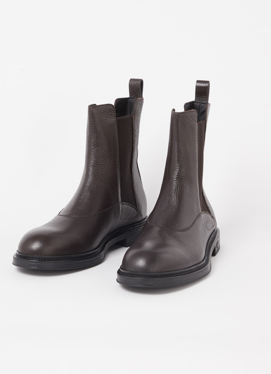 Armani Chelsea boot van kalfsleer  - detail donkerbruin