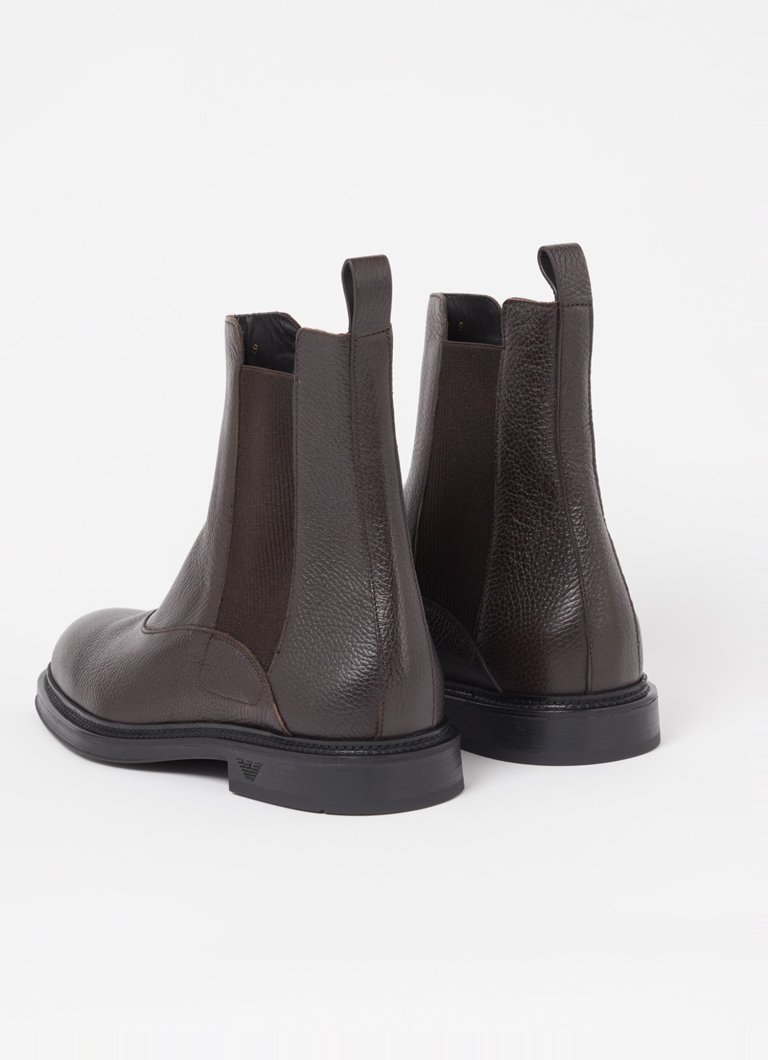 Armani Chelsea boot van kalfsleer  - detail 2 donkerbruin